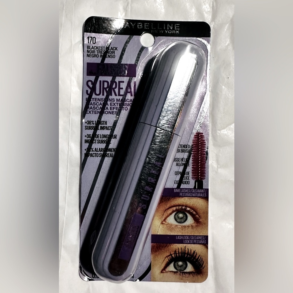 New MAYBELLINE Falsies Surreal Mascara 170 Blackest Black Extensions Mascara